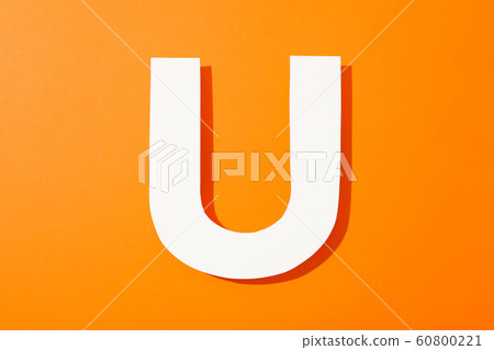 White letter U on color background, space for text White letter U on color background, space for text 60800221