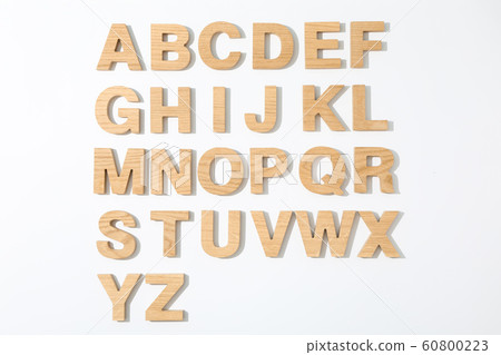 Wooden letters of English alphabet on white Wooden letters of English alphabet on white 60800223