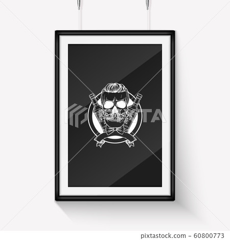 Hand drawn sketch barman skull Hand drawn sketch barman skull 60800773