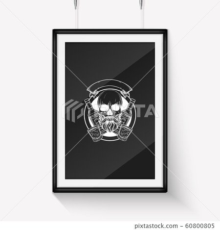 Hand drawn sketch barman skull Hand drawn sketch barman skull 60800805
