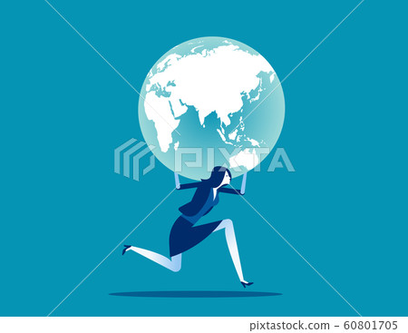 Holding globe. Concept people and earth vector Holding globe. Concept people and earth vector 60801705