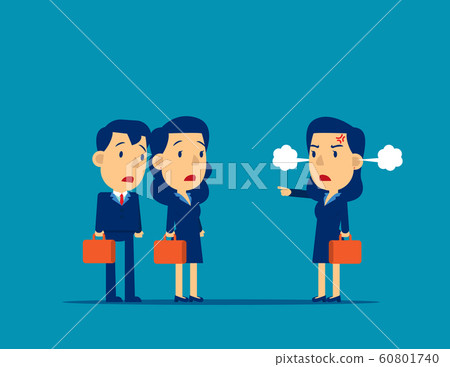 Angry people. Rage and pointing, Concept emotion 60801740