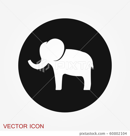 Elephant icon, vector logo line art illustration 60802104