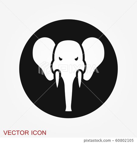 Elephant icon, vector logo line art illustration 60802105