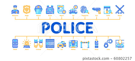 Police Department Minimal Infographic Banner Vector 60802257