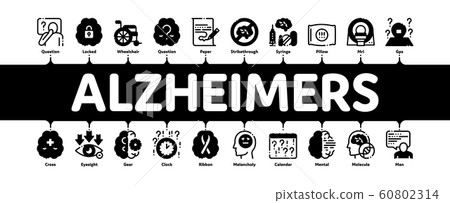 Alzheimers Disease Minimal Infographic Banner Vector Alzheimers Disease Minimal Infographic Banner Vector 60802314