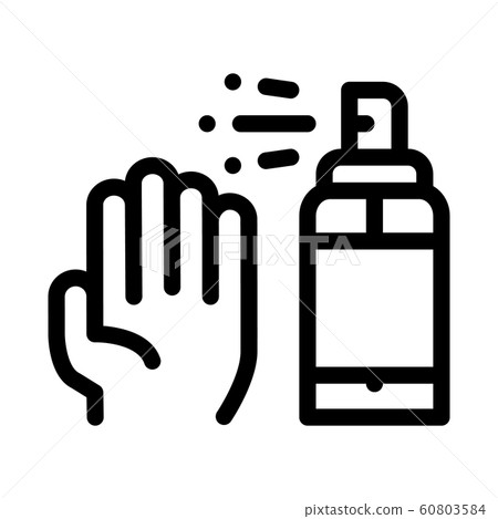 Hand And Bottle Spray Icon Outline Illustration 60803584