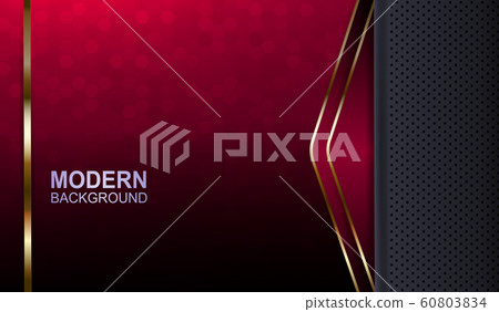 Textural red background with mosaic, gray frame and arrow with a border of gold hue 60803834