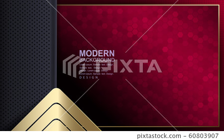 Textural red background with mosaic, gray frame and a golden hue arrow Textural red background with mosaic, gray frame and a golden hue arrow 60803907
