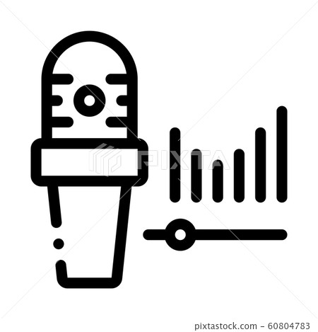 Microphone Audio Waves Icon Outline Illustration 60804783