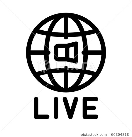 World Wide Live Podcast Icon Outline Illustration 60804818