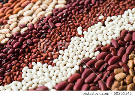 Different varieties of bean seeds. Beans 60805145