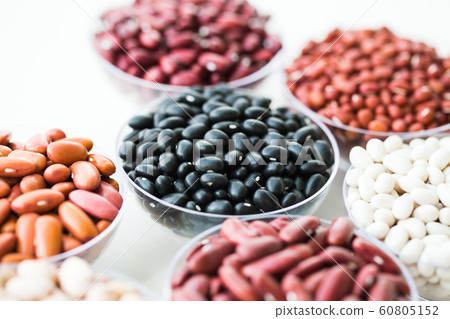 collection set of beans, legumes on bowl on white collection set of beans, legumes on bowl on white 60805152