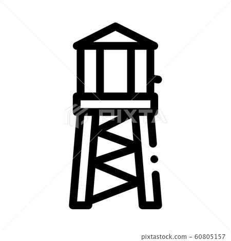 Fire Tower With Water Icon Outline Illustration Fire Tower With Water Icon Outline Illustration 60805157