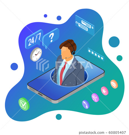 Isometric Online Customer Support 60805407