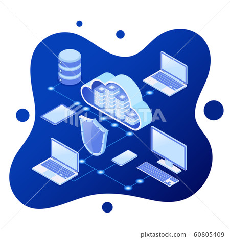 Cloud Computing Technology Isometric 60805409