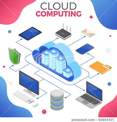 Cloud Computing Technology Isometric 60805415