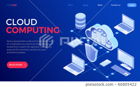 Cloud Computing Technology Isometric - Stock Illustration [60805422 ...