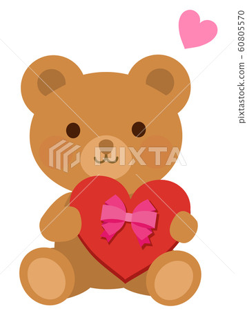 心熊給巧克力圖 插圖素材 圖庫
