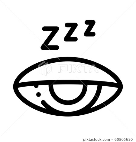 Half Closed Asleep Eye Icon Outline Illustration 60805650