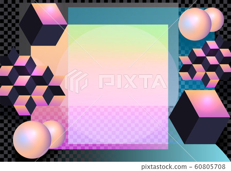 Abstract colorful geometric. 3d shapes composition. Place for advertising, announcements on a transparent background. illustration Abstract colorful geometric. 3d shapes composition. Place for advertising, announcements on a transparent background. illustration 60805708