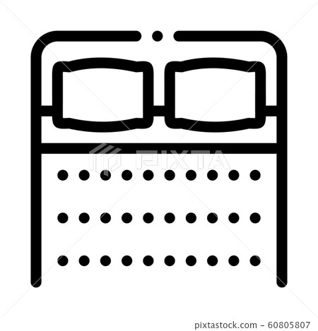Comfortable Double Bed Icon Outline Illustration 60805807
