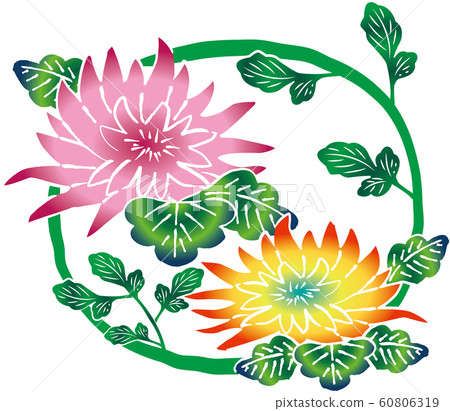 Crimson pattern _ chrysanthemum 03 60806319