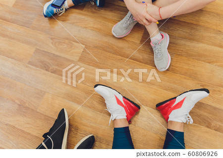 fitness, sport, training, gym and lifestyle concept - group of women working out in gym. 60806926