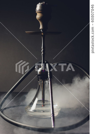part of the hookah, modern design, on a black background. part of the hookah, modern design, on a black background. 60807846