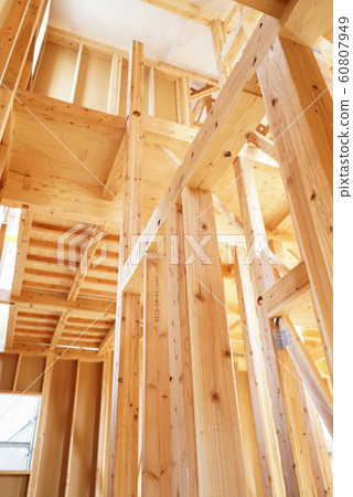 Construction site of wooden houses Construction site of wooden houses 60807949