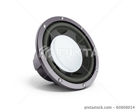 black loudspeaker 3d render isolated over white black loudspeaker 3d render isolated over white 60808014