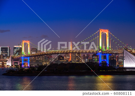"Tokyo" Rainbow Bridge / Tokyo Bay Area Night View "Tokyo" Rainbow Bridge / Tokyo Bay Area Night View 60808111