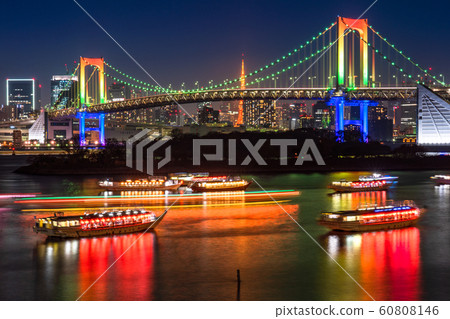 東京彩虹橋/東京灣地區夜景 東京彩虹橋/東京灣地區夜景 60808146