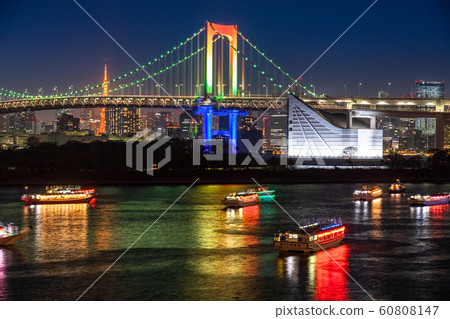 東京彩虹橋/東京灣地區夜景 東京彩虹橋/東京灣地區夜景 60808147