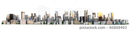 Day city with reflection 3d rendering image on Day city with reflection 3d rendering image on 60808403