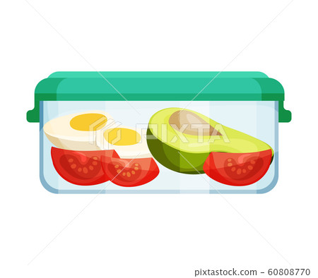 Different Food Stored in Hermetic Container Vector Illustration 60808770