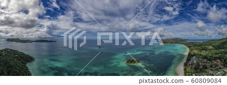 praslin island seychelles paradise beach aerial praslin island seychelles paradise beach aerial 60809084