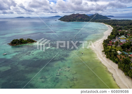 praslin island seychelles paradise beach aerial 60809086