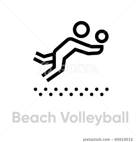 Beach Volleyball sport icons 60810018