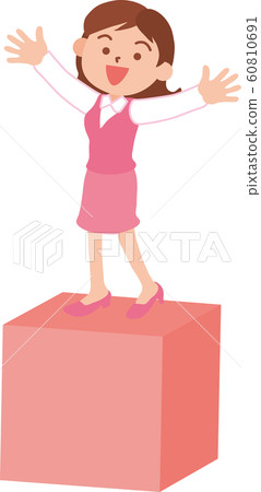 Woman riding on a box Woman riding on a box 60810691