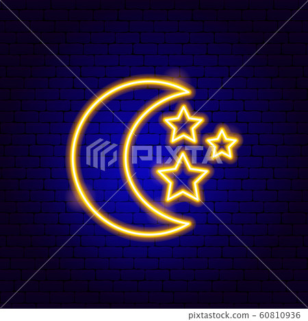 Night Moon Stars Neon Sign 60810936