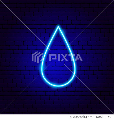 Rain Drop Neon Sign - Stock Illustration [60810939] - PIXTA