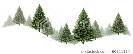 Pine Tree Swirl Border 60811334