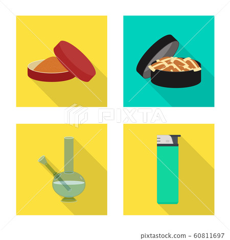 Vector illustration of smoke and statistics sign. Set of smoke and stop vector icon for stock. 60811697