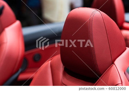 Detail of Luxury red leather car seat in sport car 60812000