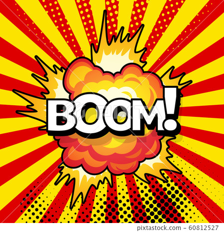 Cartoon, Boom explosion Comic Speech Bubble. Comic book page 60812527