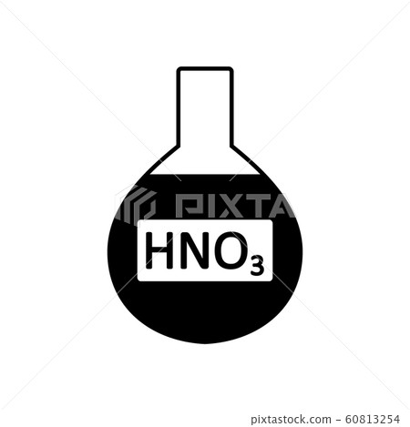 Laboratory glass with nitric acid. 60813254