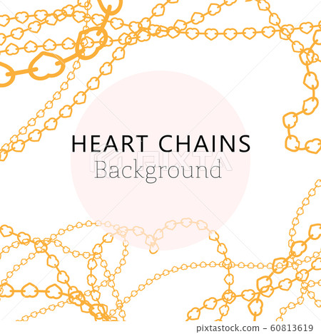 Abstract heart yellow chains background with text space vector. Elegant template for invitations, banners, valentine's, mother's day, weddings 60813619
