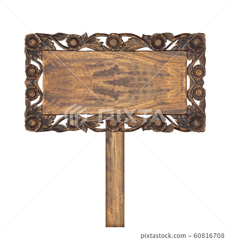Wooden sign isolated on white background. Wooden sign isolated on white background. 60816708