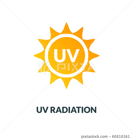 UV radiation sun block icon. Solar ultraviolet uv radiation logo UV radiation sun block icon. Solar ultraviolet uv radiation logo 60818161